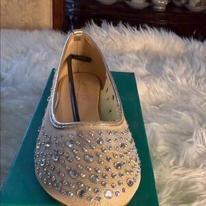Lauren Lorraine Gold Rhinestone Flats